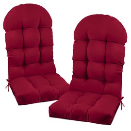 Eoieov Outdoor Adirondack Chair Cushions Set of 2 Orange Solid High Back Patio Chair Cushion with Ties Waterproof Patio Rocking Chair Replacement Pads for Outdoor Furniture,47.24 * 19.69 * 4"