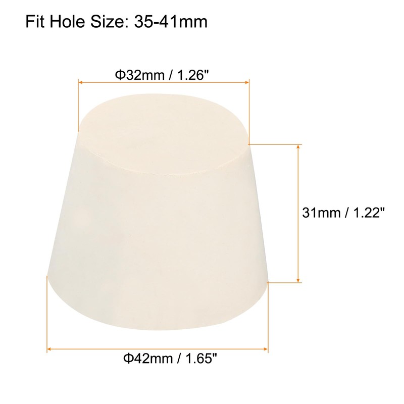 sourcing map Rubber Conical Plug 32 mm to 42 mm