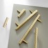 KOPPALIVE 2-Pack Solid Brass Kitchen Cabinet Pulls, Gold Modern T-Bar