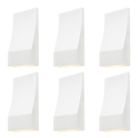 GKOLED Low Voltage LED Wedge Deck Rail Light, Landscape Railing Post Fence Accent Lighting, 12V AC/DC 2W 2700K Integrated LED Chips, Die-cast Aluminum, Powder Coated Finish, IP65 Rated, White, 6-Pack