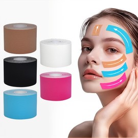 Face tape lifting gesicht,5 Stück gesichtstape gegen falten Patch,falten tape gesicht straffung,Anti Falten Facial für Straffung der Gesichtshaut von Frauen(2.5 * 500CM)