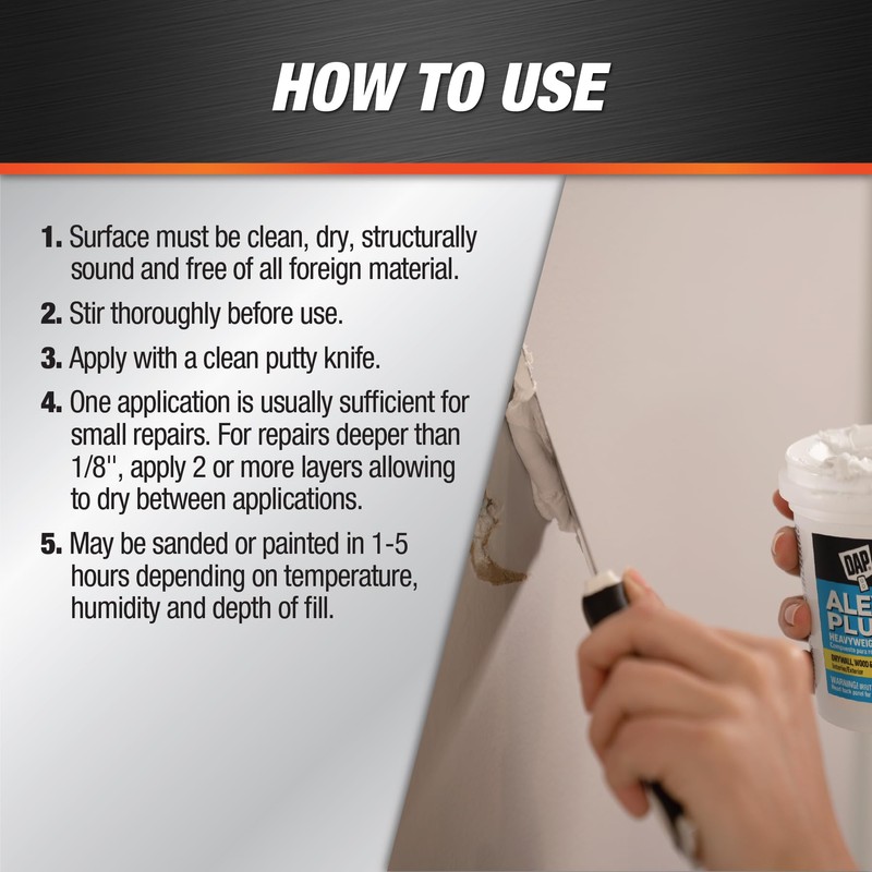 DAP Alex Plus Spackling, White, 16 Oz (7079818745)