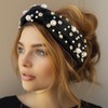Bowbear Trendy Top Knotted Wide Headbands, Elegant Black