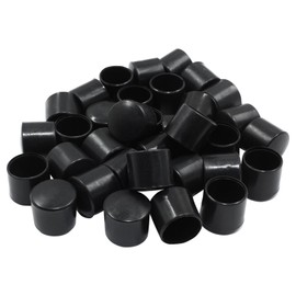 Cionyce 30 Pack Black Round Vinyl End Caps Plug Insert - 1/2 Inch Diameter PVC Flexible Protector Soft Rubber Cover Plastic Cap for Furniture Foot Post Pipe Tube