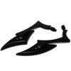 MotorToGo Mini Black Spear Style Motorcycle Mirrors Compatible for Aprilia