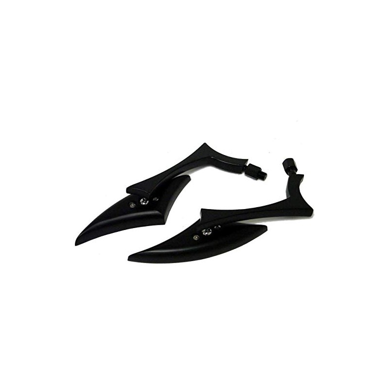 MotorToGo Mini Black Spear Style Motorcycle Mirrors Compatible for Aprilia