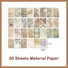 Doraking Mini Retro Art World Map Style Scrapbook Decoration Background Paper for Scrapbooking Diary Decoration, Scrapbook Journals Background Paper