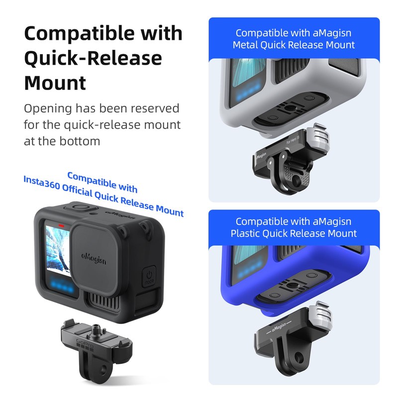 Aovee Silicone Protective Case Cover,Screen and Lens Protector for GoPro