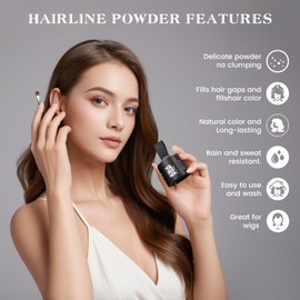 Yargkos Hairline Shadow Powder, Gray, Root Touch Up Powder for Instantly Gray Hair Cover Up, Women Color Root Coverage for Thinning Grey, Mens Roots Concealer for Hair Loss Beard Line, #6