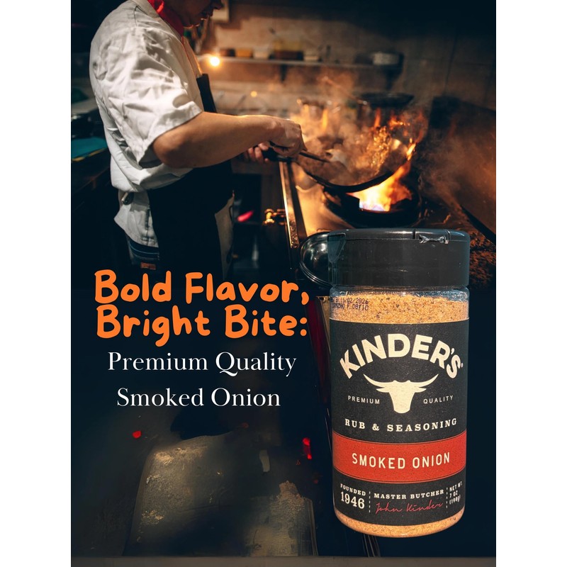 Kinder's Smoked Onion Rub and Seasoning, 7 oz, Premium Quality