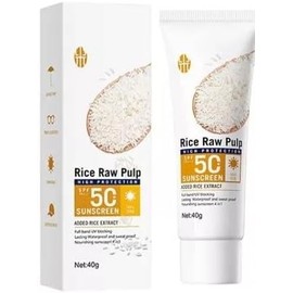 Protector Solar con Extracto de Arroz, SPF 50+, Blanqueador y Humectante, 40g, Ayuda A Aclarar Manchas, 1 unidad
