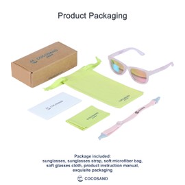 COCOSAND Baby Polarized Sunglasses with Strap UV Protection for Girl Boy Infant Toddler Newborn 0-24 Months