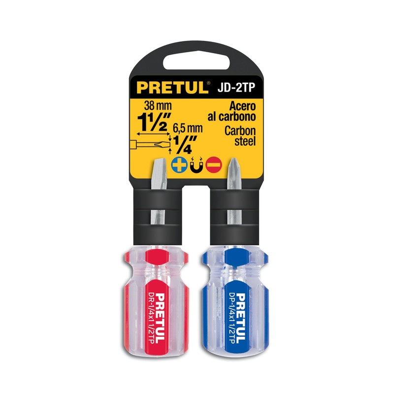 Pretul JDT-2TP, Dúo de desarmadores tipo trompo, mango de PVC