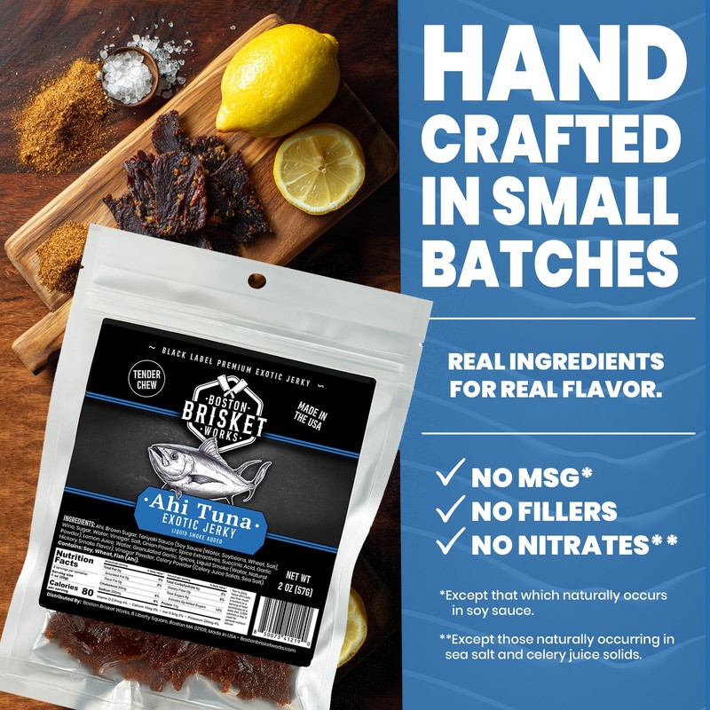 AHI TUNA JERKY – 100% Ahi Tuna Steak Meat -