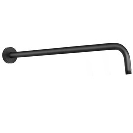 HarJue Shower Arm with Flange and Teflon Tape, Wall Mounted Shower Pipe Arm 304 Stainless Steel Extension Arm for Fixed Shower Head & Handheld (20 Inch, Matte Black)