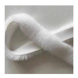 Yurosiay Pack of 5 1 m x 1 cm Faux Fur Border DIY Handmade Faux Fur Ribbon Soft Fluffy Faux Fur Trim Plush Border for Sewing Artificial Fur Border for Costumes Crafts Hood White