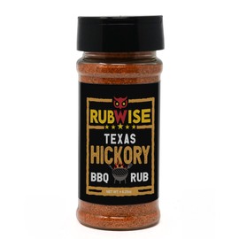 RubWise Texas Style BBQ Hickory Rub (No MSG) | Meat Seasonings & Dry Rubs for Smoking and Grilling | Great on Brisket, Chicken, Ribs, Pork & Turkey | Designed for Pellet Grill Barbecuing | 6.25oz