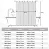 MIULEE Shower Curtain Anti-Mould 180 x 180 cm with 3