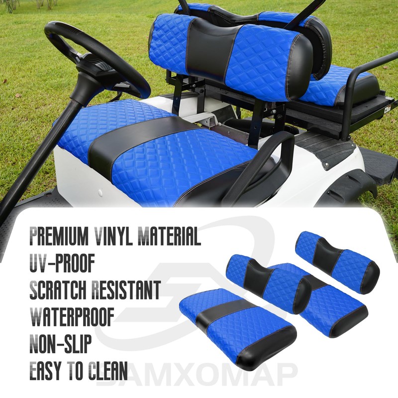 SAMXOMAP Golf Cart Front and Rear Seat Covers Waterproof and