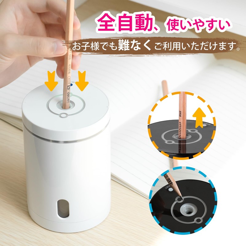 Umimile Electric Pencil Sharpener, Electric Sharpener, School Preparation, 6-8mm Pencil,