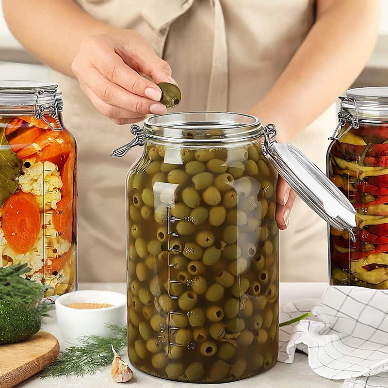 1 Gallon Super Wide Mouth Glass Storage Jars with Airtight