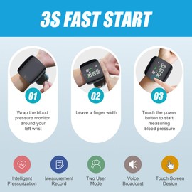 XEERUN Wrist Blood Pressure Monitors, Automatic Wrist Blood Pressure Monitors with LCD Screen, Adjustable Wrist Blood Pressure Cuff, Wrist BP Monitor with 99x2 Reading Memory