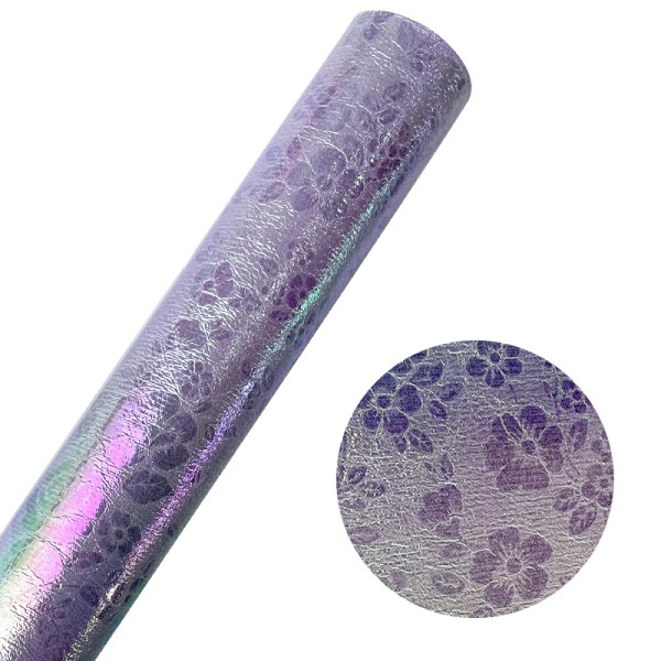 30cmx135cm Roll Holographic Printed Embossed Faux Leather Leatherette Fabric Synthetic