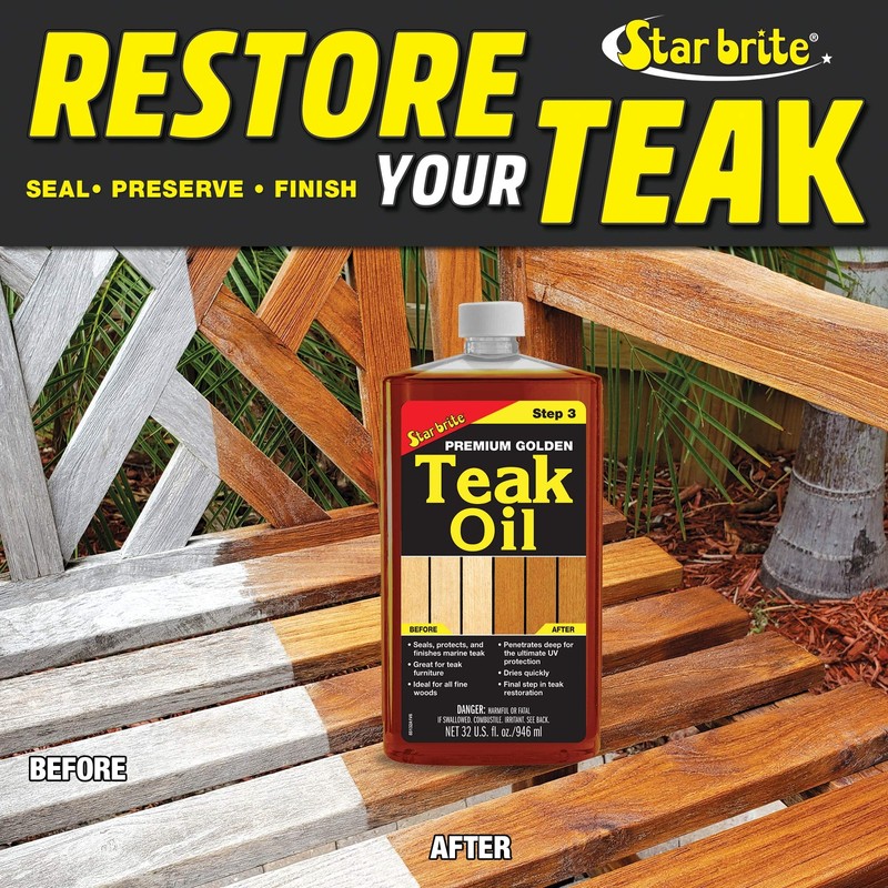 Star Brite Premium Golden Teak Oil 16 oz Ultimate Wood