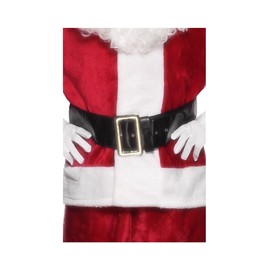 Smiffys Santa Belt, Black with Gold Buckle, 145cm/57in, Christmas Fancy Dress Accessory, Santa Dress Up Accessories