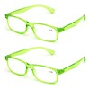 2 Pairs Casual Rectangular Reading Glasses - Stylish Simple Readers