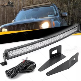 WSAYS Fit 15+ Jeep Renegade BU Trailhawk Roof Rail 42" Curved LED Light Bar Mount Kit