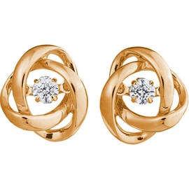 Dancing Stone Earrings Cross for New York Luxury Ya Bespoke Model Set ZNY-NYE-117-POP, SV925 (K18 Pink Gold Coating), Cubic Zirconia