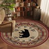 Soyalie Village Cabin Bear Round Area Rug for Dining Room