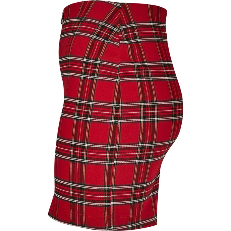 Urban Classics Women's Short Checker Skirt Dress, Multicoloured (Red/Blk 00200)