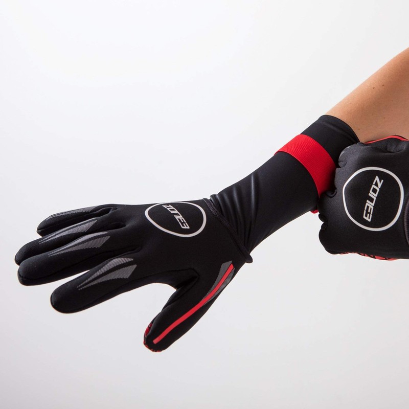 Zone3 natación Guantes de Neopreno, Negro/Plateado, Large
