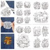 GLOBLELAND 4 Sheets 16Pcs Fantasy Mushroom Water Soluble Hand Sewing