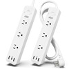 KMC USB-C PD Surge Protector 3-Outlet Power Strip 2-Pack, 30W