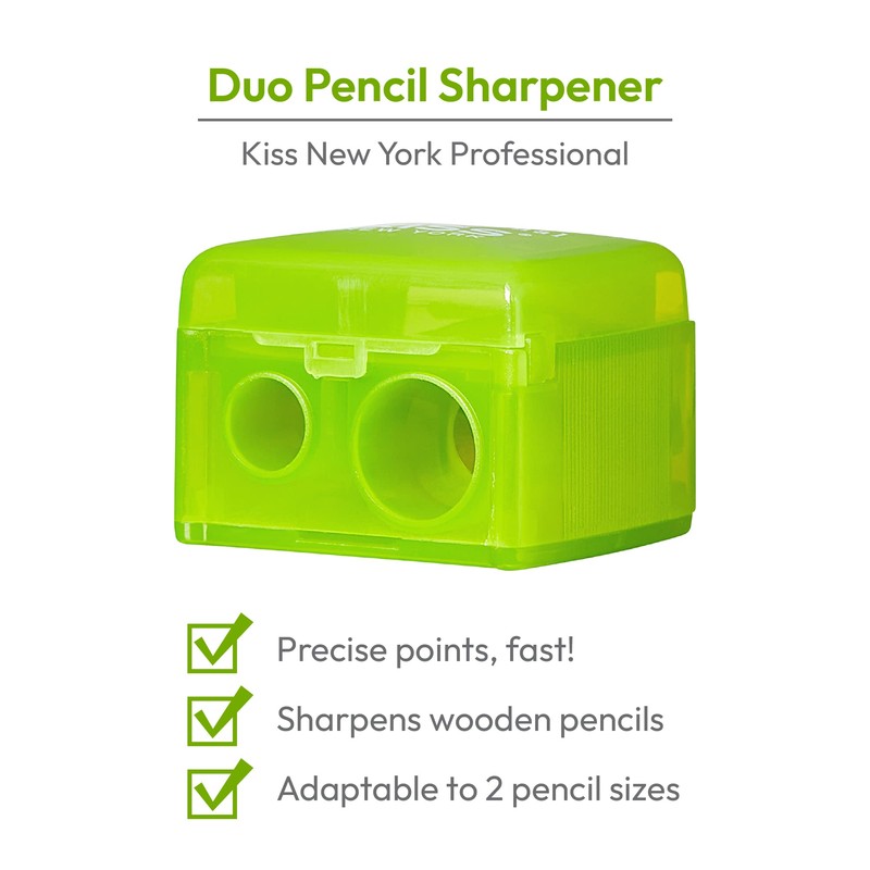 kiss new york Professional Duo Pencil Sharpener, Convenient, Essential Tool