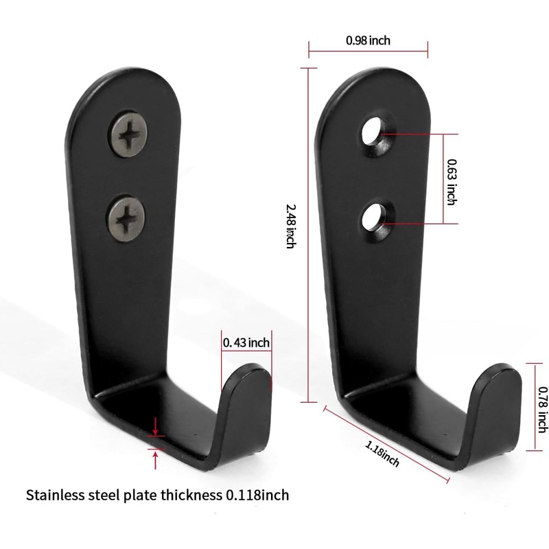 IBERDE 8 Pcs Stainless Steel Hooks for Hanging, Heavy Duty