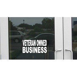 Veteran Owned Business J877 8 inch Wide Sticker Business Store Sign Decal