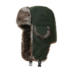 Trapper Warm Russian Trooper Hat Winter Skiing Cap Women Men Windproof Snow Caps for Extreme Cold Weather - Color: Green
