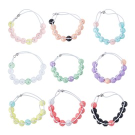 DELORIGIN 9pcs Golf Score Counter Beads 9 Colors Golf Crossover Bead Count Stroke Score Counter Beads Elastic Bracelets to Count Strokes for Novice Elderly to Remember Scores