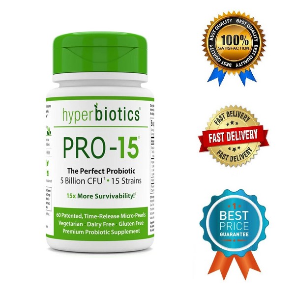 Hyperbiotics PRO-15 Probiotic Supplement 5 Billion CFU  X15 More Survivability