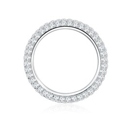 Trilani Women's pavé ring made of 925 sterling silver with zirconia in brilliant cut silver ring, women's ring, memo ring, engagement ring, 60, Sterling Silver, Cubic Zirconia