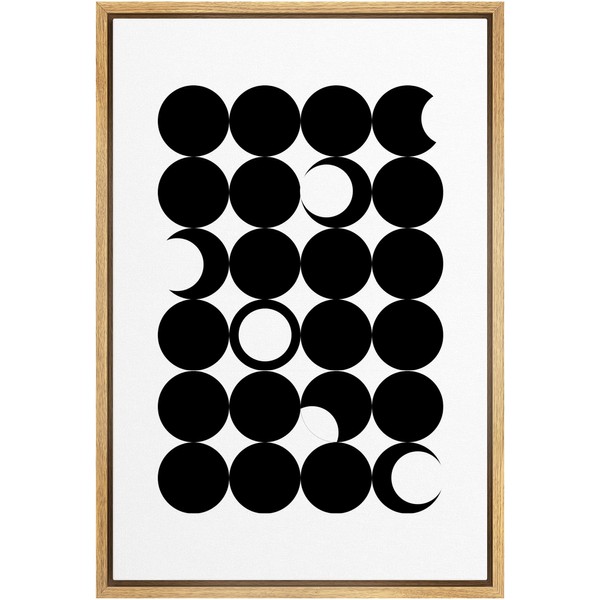 SIGNWIN Framed Canvas Print Wall Art Geometric Mid-Century Crescent Moon