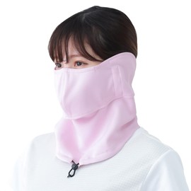 MARUFUKU Warm and Windproof Face Cover with Ear Covers, UV Protection Mask (953 Powder Pink)