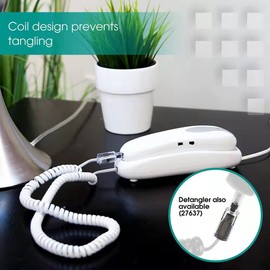 Telephone Cord, Phone Cord Works with All Corded Landline Phones,Handset Cord, Universally Compatible,for Use in Home or Office, Telephone Accessory, White, 2 Pack