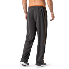 MAGNIVIT Men's Casual Comfy Pants Elastic Waist Exercise Gym Yoga Pants with Wide Leg Grey/Orange