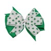 St. Patricks Day Hair Bow (2 Layer Green glitter clover