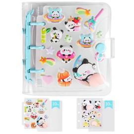Goso Girls' Mini Binder, A8, Plastan, Transparent, Polypropylene Sheet, Card Pocket, Sticker Storage, Notebook, Card Sleeve, Removable, Transparent Sealing Pad, Cute, Loose-Leaf Notebook, Binder Type Notebook, Collage Notebook